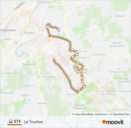 S74 Bus Line Map