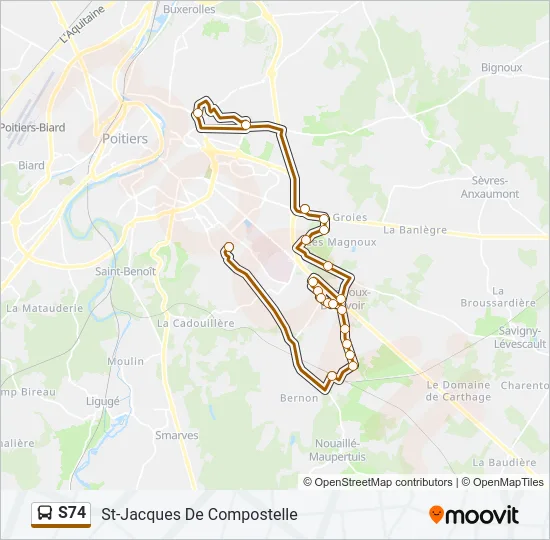 S74 Bus Line Map