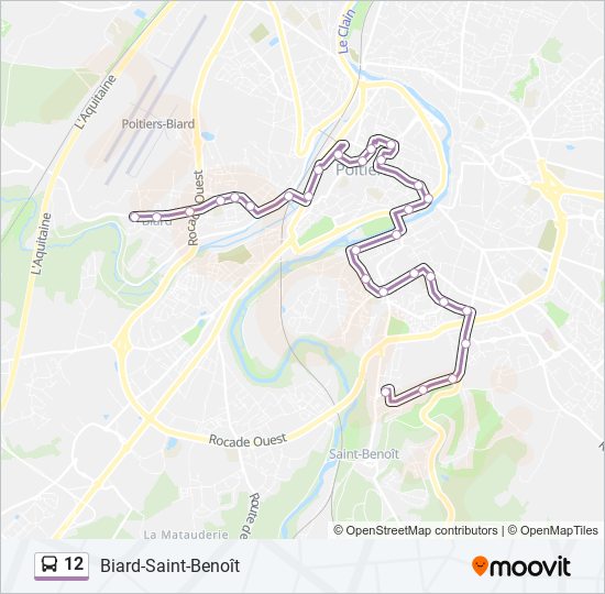 Plan de la ligne 12 de bus