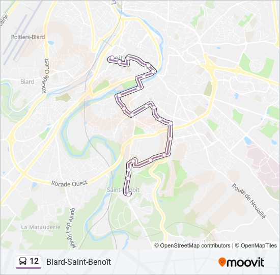 Plan de la ligne 12 de bus