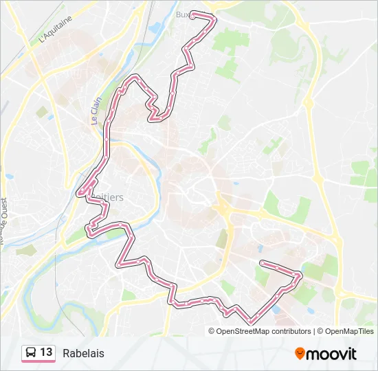 13 Bus Line Map