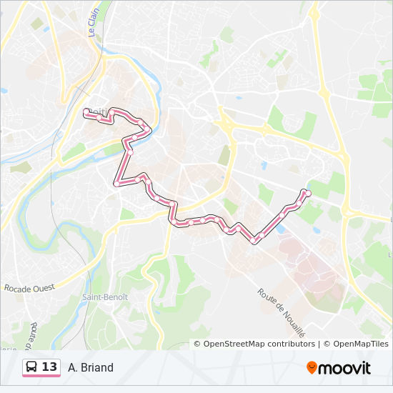 13 Itineraire Horaires Arrets Plan A Briand