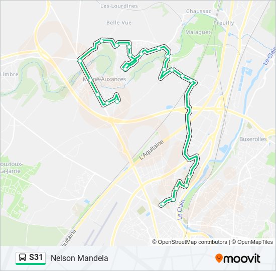 Mapa de S31 de autobús