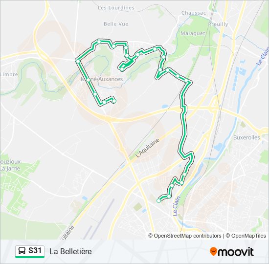 Mapa de S31 de autobús