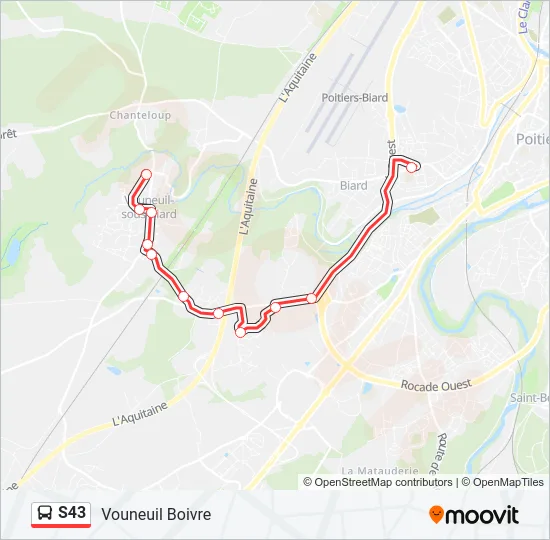 S43 Bus Line Map