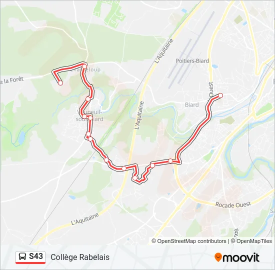 S43 Bus Line Map