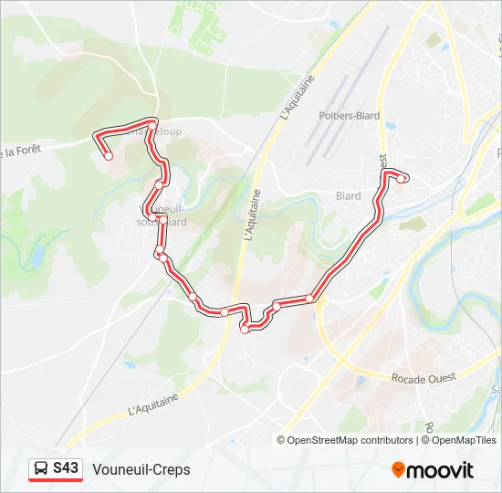 S43 Bus Line Map