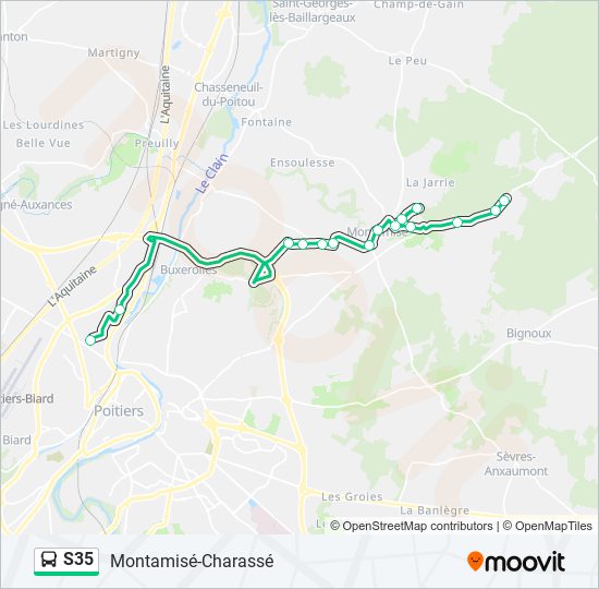 S35 bus Line Map