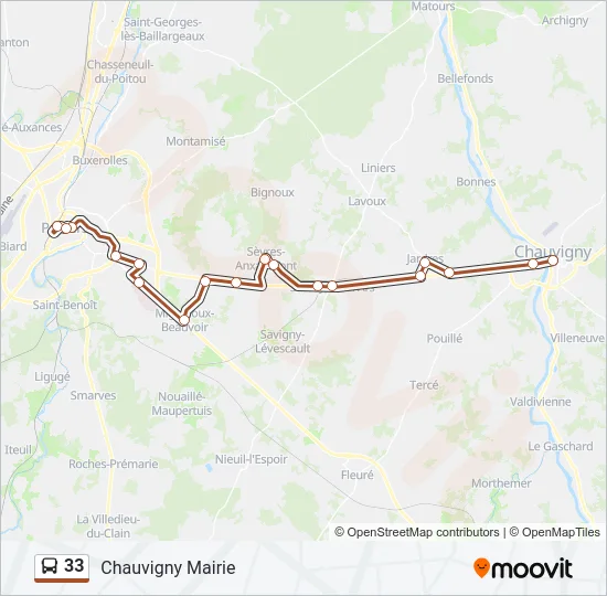 33 Bus Line Map