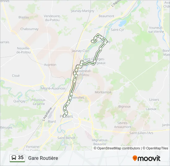 35 Bus Line Map