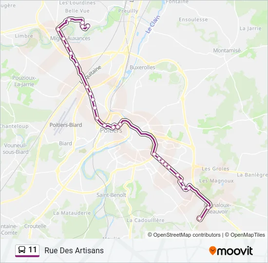11 Bus Line Map