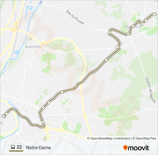 22 Bus Line Map