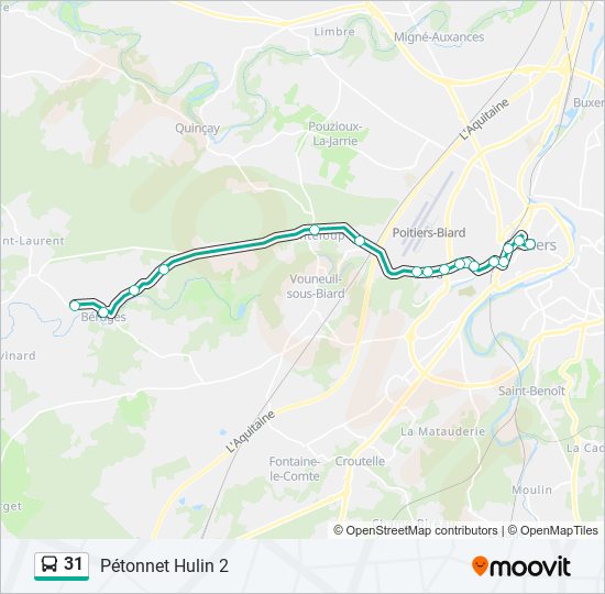 Plan de la ligne 31 de bus