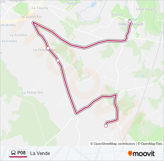 Mapa de P08 de autobús