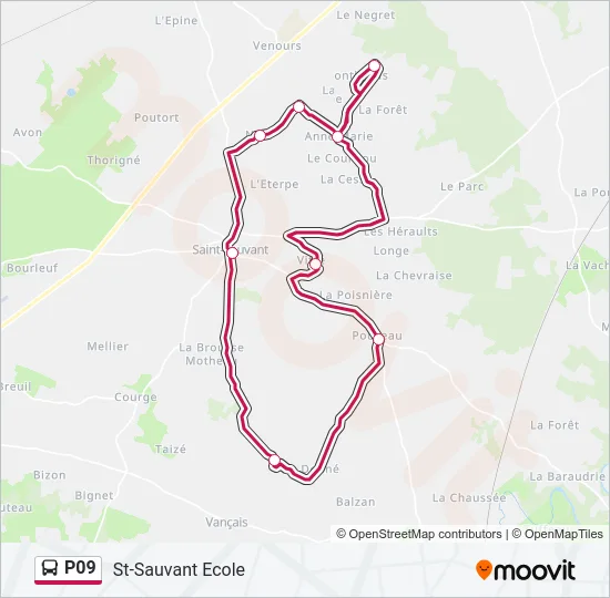 P09 Bus Line Map