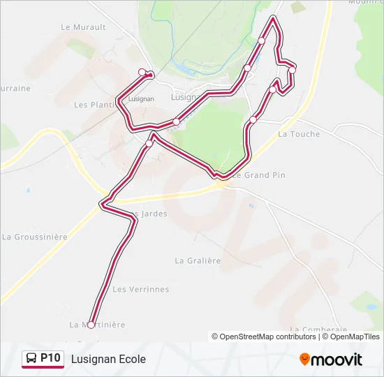 P10 Bus Line Map