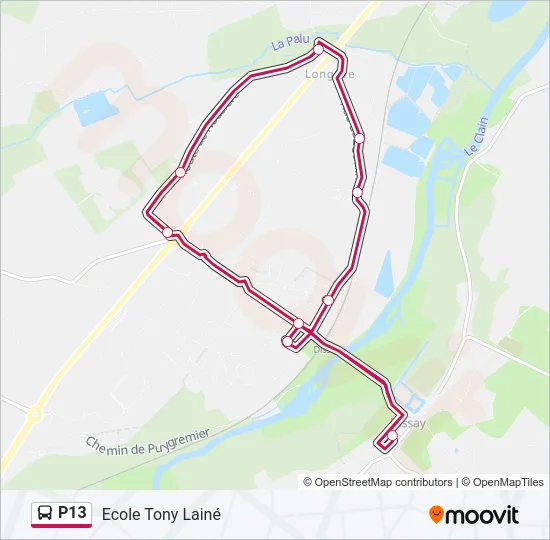 P13 Bus Line Map