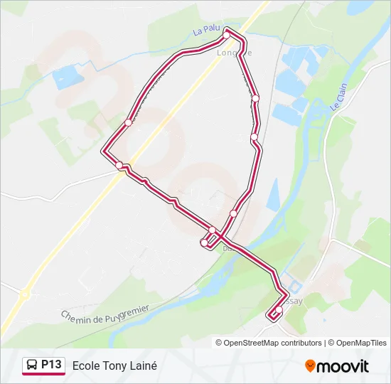 P13 Bus Line Map