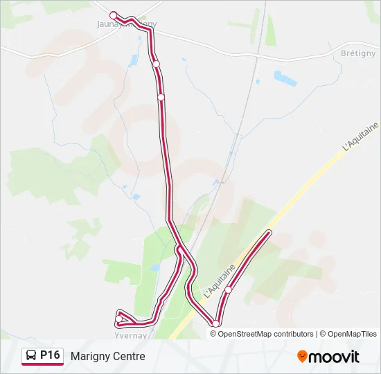 P16 Bus Line Map