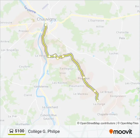 S100 Bus Line Map