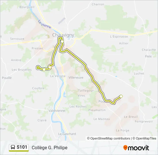 S101 Bus Line Map