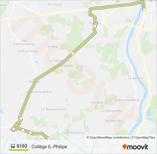 S102 Bus Line Map