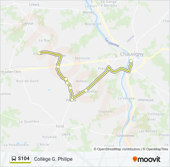 S104 Bus Line Map