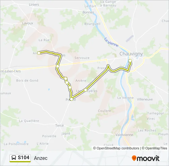 S104 Bus Line Map