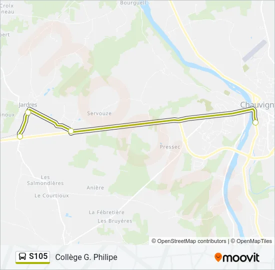 S105 Bus Line Map