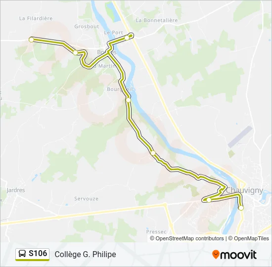 S106 Bus Line Map