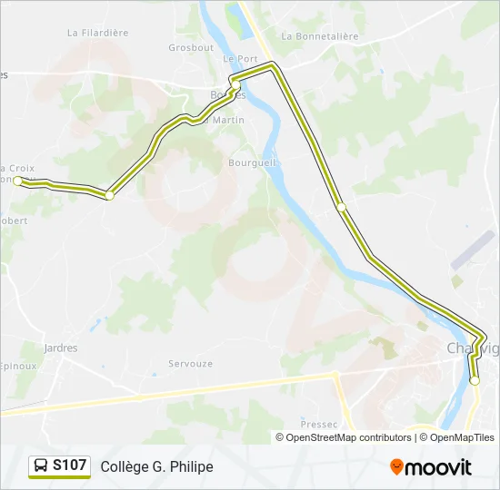 S107 Bus Line Map