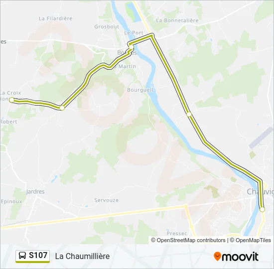S107 Bus Line Map