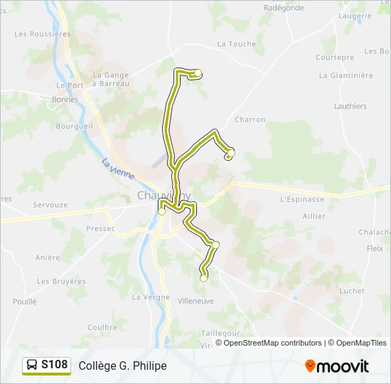 S108 Bus Line Map