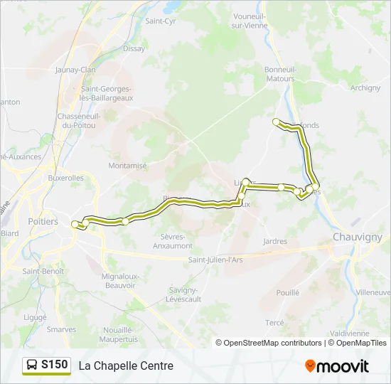S150 Bus Line Map
