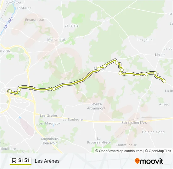 S151 Bus Line Map