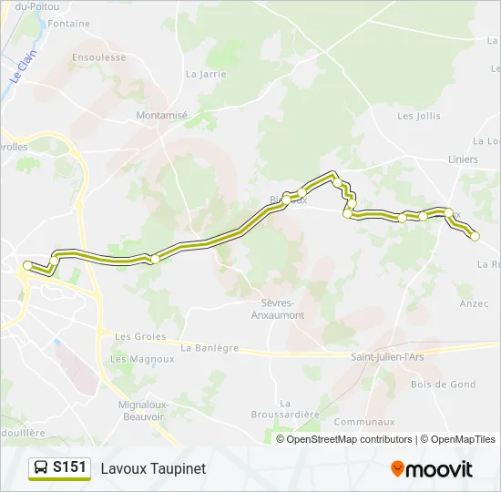 S151 Bus Line Map