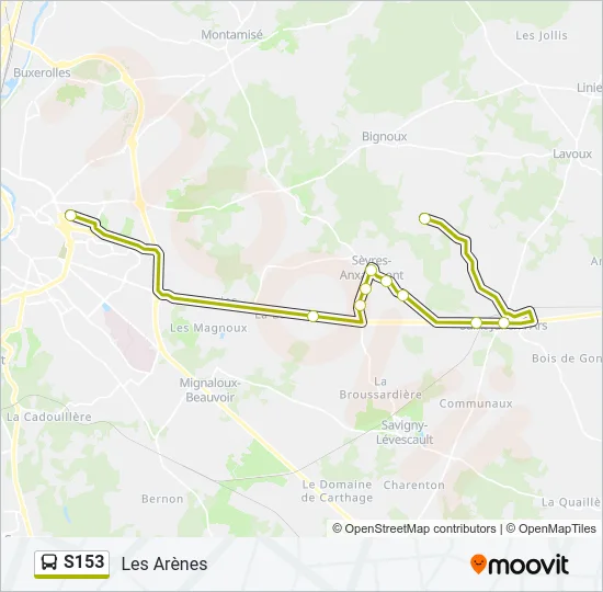 S153 Bus Line Map