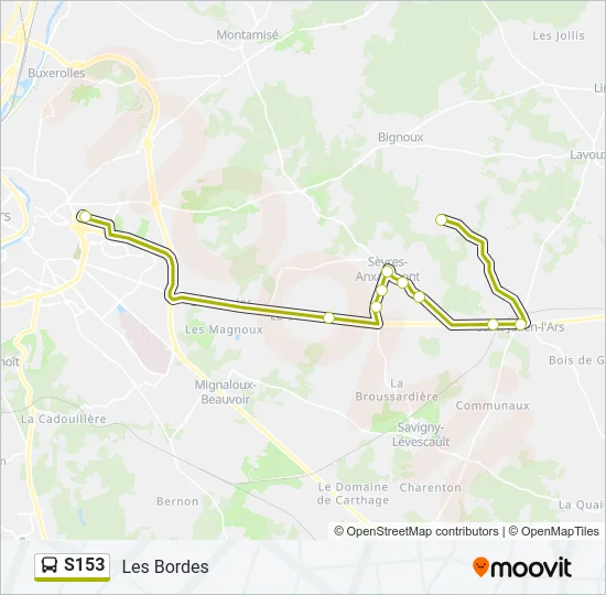 S153 Bus Line Map