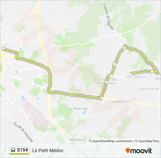 S154 Bus Line Map
