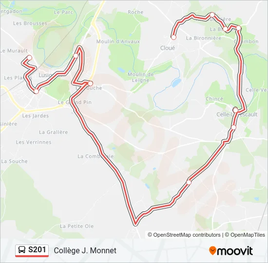 S201 Bus Line Map