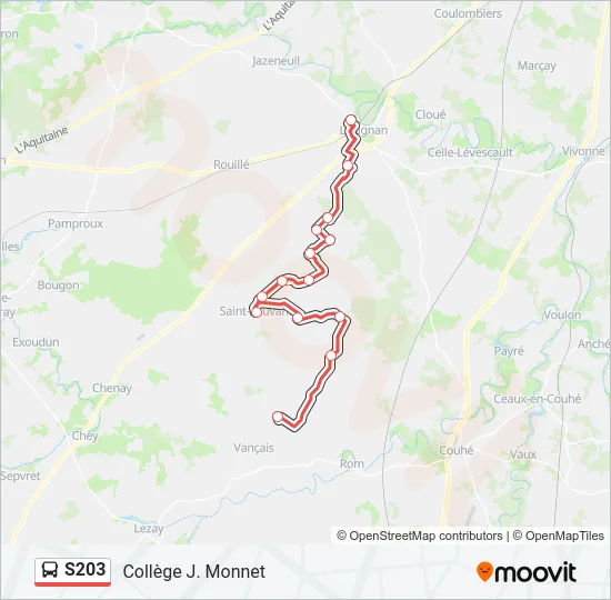 S203 Bus Line Map
