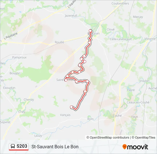 S203 Bus Line Map