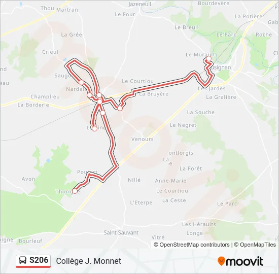 S206 Bus Line Map