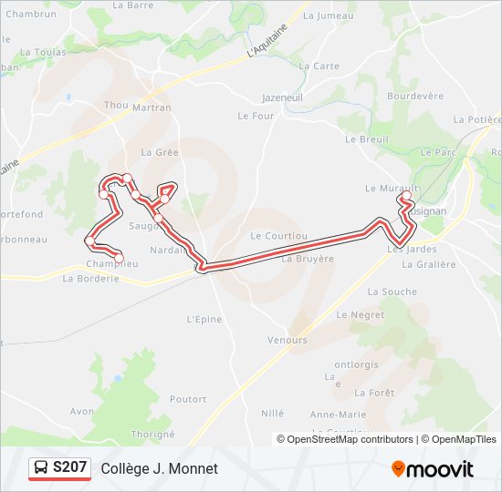 S207 Bus Line Map