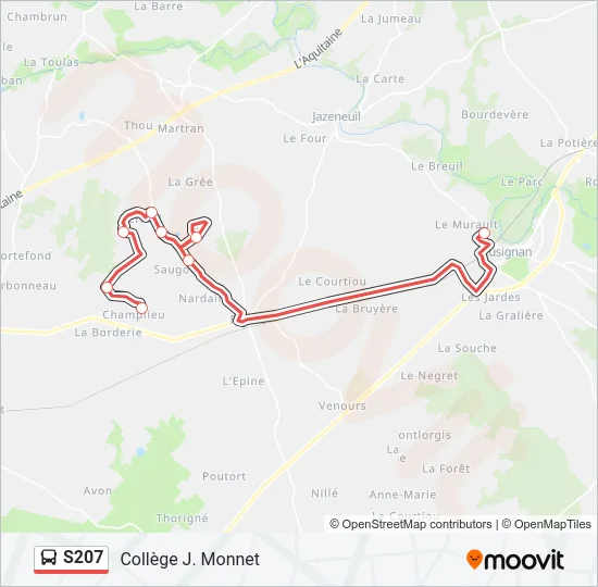 S207 Bus Line Map