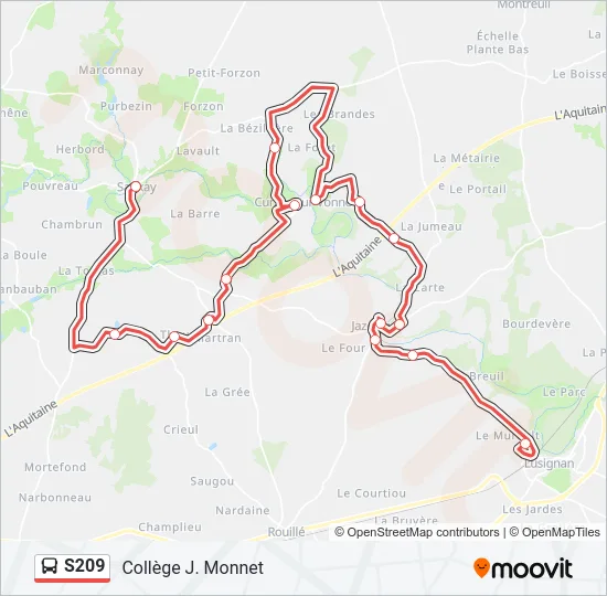 S209 Bus Line Map