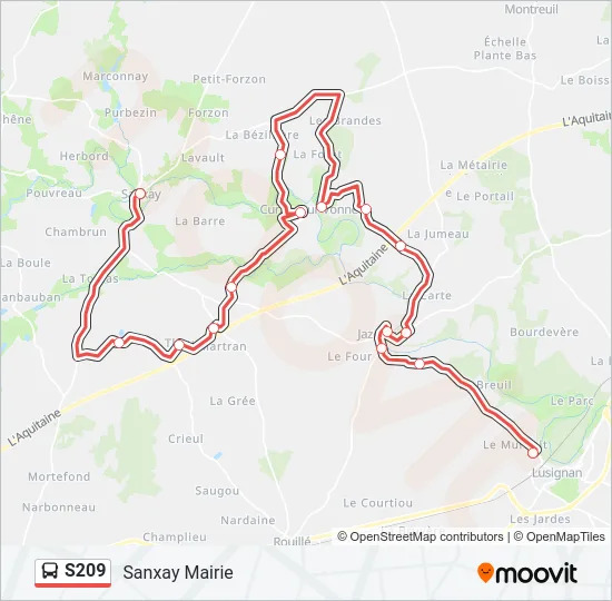 S209 Bus Line Map