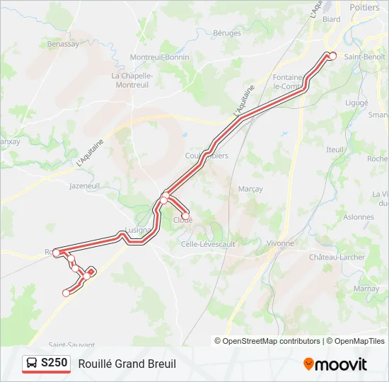 S250 Bus Line Map