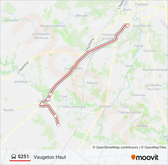 S251 Bus Line Map