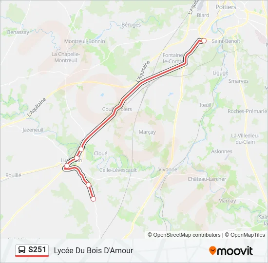 S251 Bus Line Map
